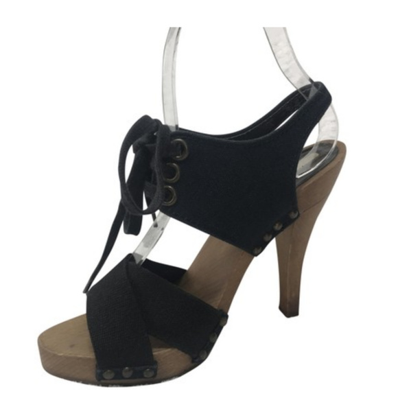 Stella McCartney Canvas Lace-Up Platform Sandal - Picture 1 of 6